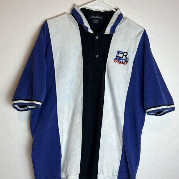 InnerHarbor CR Racing Black Blue White Big Verticle Stripes Size Large - Picture 1 of 4